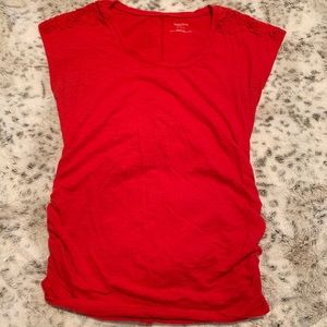 Motherhood Maternity Shirt w/ Lace Shoulders